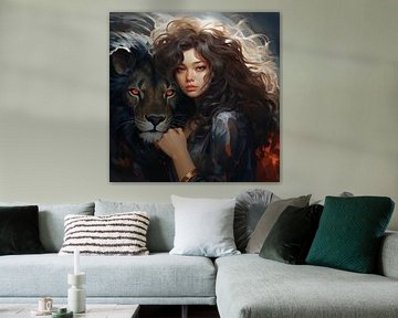 Girl with Lion by Peridot Alley