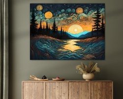 Voorbeeld van het werk in een kamer