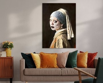 The girl with the pearl earring, horror version by Retrotimes