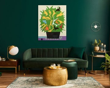 bloemen, fantasie, abstract, kleurrijk (WADM8)