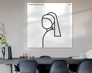 The Girl with the Pearl Earring abstract line illustration by Michel Rijk