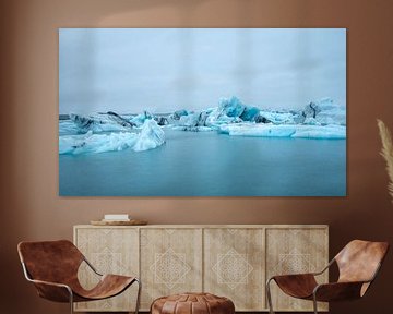 Eisschollen Gletschersee Island von Wim Westmaas