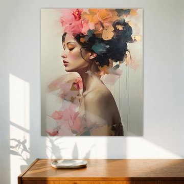 Colourful modern and abstract portrait by Carla Van Iersel