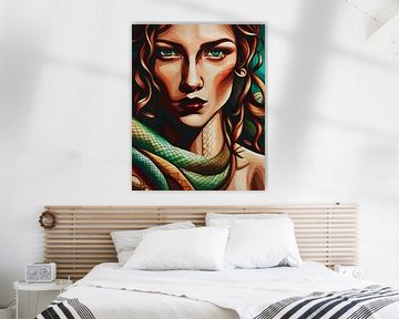 The piercing eyes of the snake woman