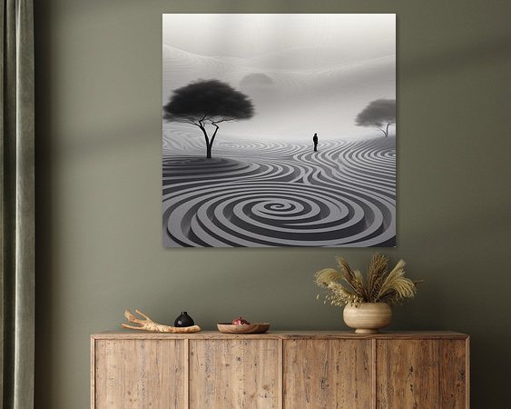 Voorbeeld van het werk in een kamer