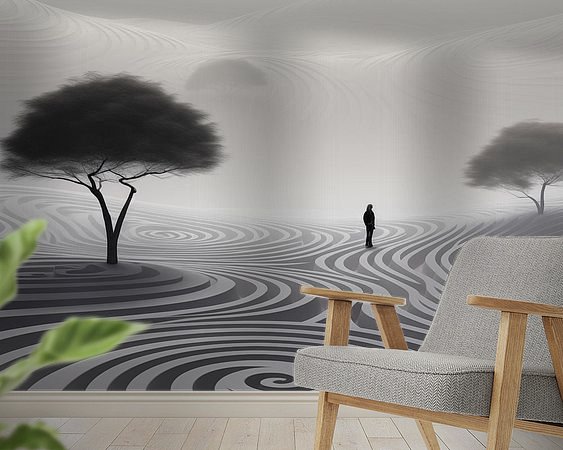 Voorbeeld van het werk in een kamer