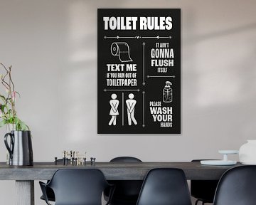 De l'humour pour votre maison : Affiche amusante pour les toilettes avec style sur Marian Nieuwenhuis