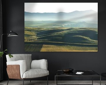 Matinée brumeuse dans le Val d'Orcia. Pienza, Toscane sur Stefano Orazzini