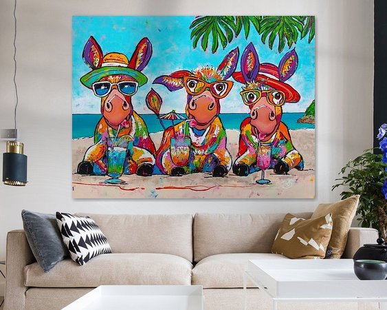 Voorbeeld van het werk in een kamer