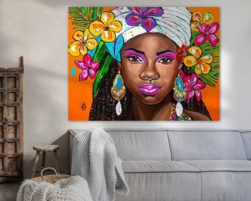 Portrait Tropical elegance by Happy Paintings