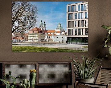 Zicht op de basiliek in Kempten vanaf ZUM van Leo Schindzielorz