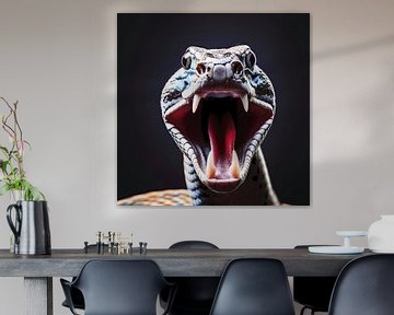 Snake opens its mouth wide by Frank Heinz