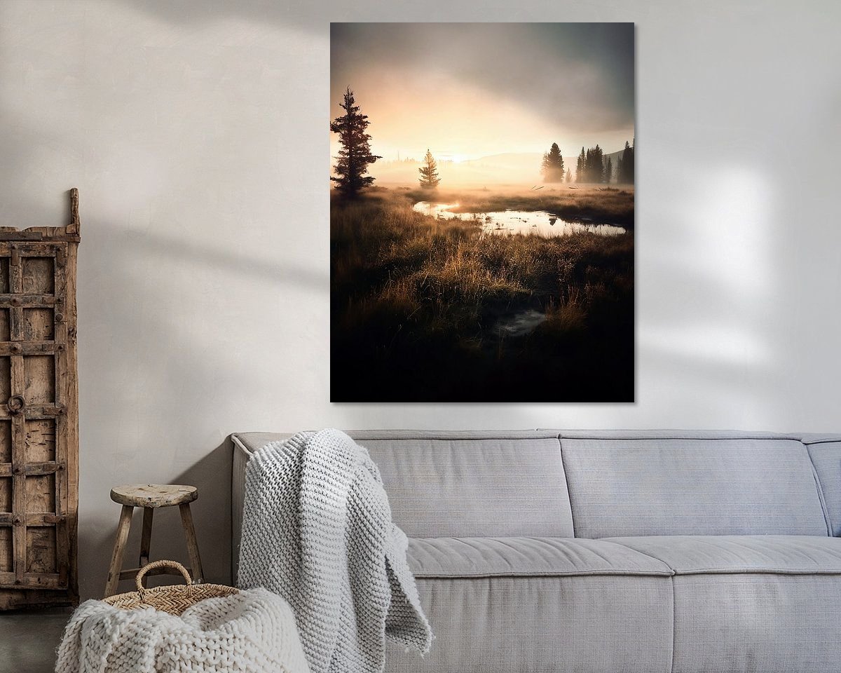 Voorbeeld van het werk in een kamer