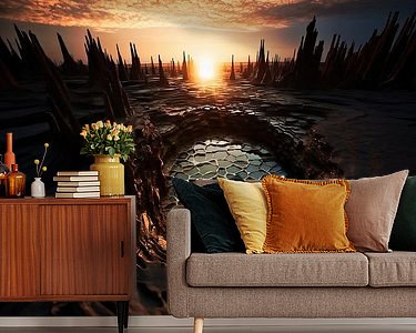 Voorbeeld van het werk in een kamer