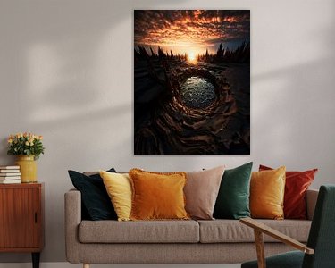 Voorbeeld van het werk in een kamer