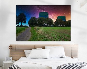 Watertorens met sterrenhemel