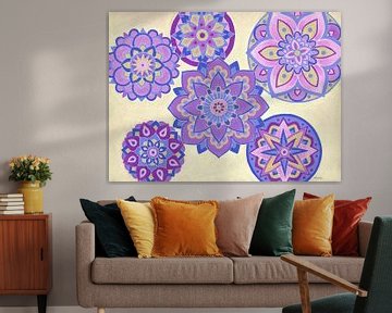 Mandala's in paarse tinten van Sandra Steinke