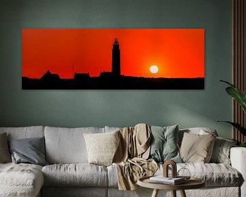 Texel lighthouse Eierland red sky 01