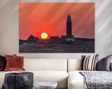 Texel lighthouse Eierland red sky 03