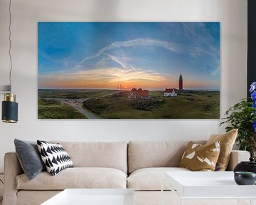 Texel vuurtoren Eierland vanuit de lucht 01 van Texel360Fotografie Richard Heerschap