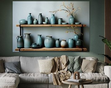 Blue mugs and vases by Studio Allee