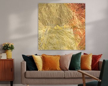 Modern abstract organic shapes in  warm retro colors. Grasses. by Dina Dankers