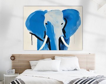 Elefant in Blau, Modern Abstrakt, Picasso von Caroline Guerain