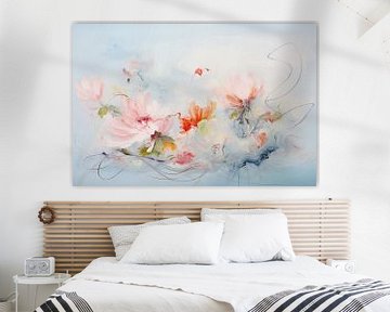 Blumen modern und abstrakt in Pastellfarben von Studio Allee