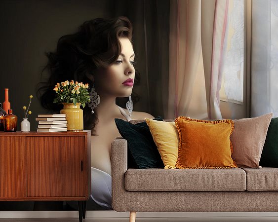 Voorbeeld van het werk in een kamer