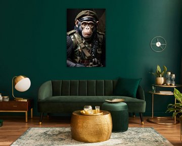 Chimpansee soldaat van Ayyen Khusna