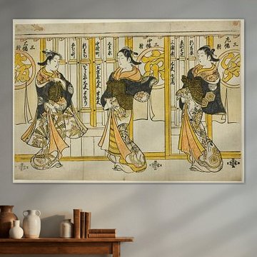 Torii Kiyomasu II - Beauties of the Three Capitals