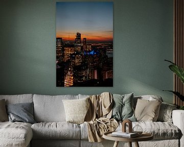 New Yorker Skyline bei Sonnenuntergang von Joyce van Doorn