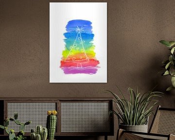 Regenbogen-Weihnachtsbaum von Karen Kaspar