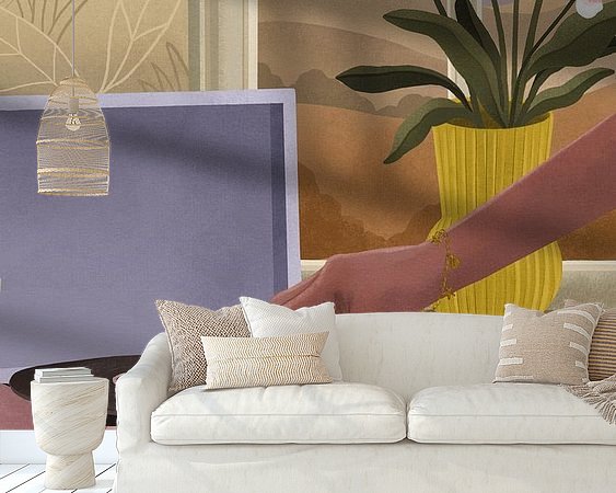 Voorbeeld van het werk in een kamer