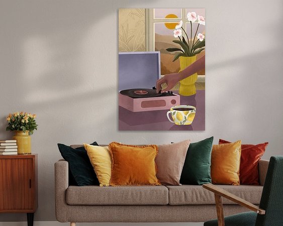 Voorbeeld van het werk in een kamer