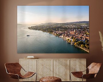 Aerial view of Überlingen on Lake Constance in the evening light by Werner Dieterich