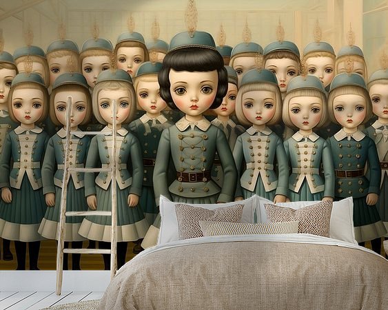 Voorbeeld van het werk in een kamer