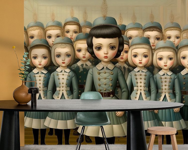 Voorbeeld van het werk in een kamer