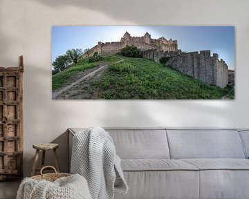 Blick auf die antike Stadt Carcassonne in Frankreich