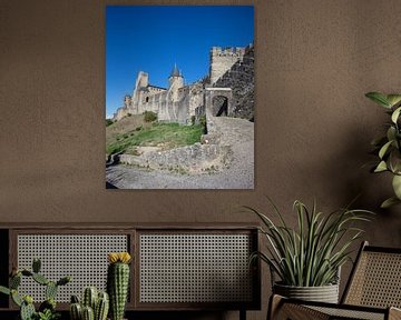 Eingang zur antiken Stadt Carcassonne in Frankreich