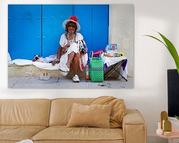 cuban woman with cigar by Karin Verhoog