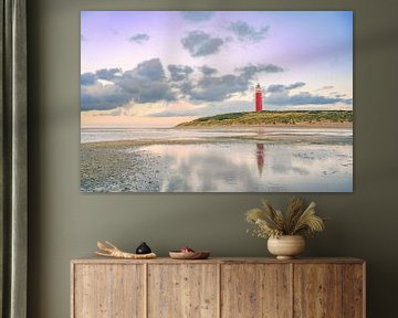 Texel lighthouse in the dunes during a calm autumn afternoon