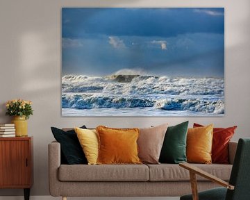 Waves at the beach on Texel island in the Wadden sea region by Sjoerd van der Wal