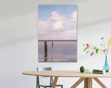 Long exposure / wooden poles in the sea near Domburg / Netherlands by Photography art by Sacha