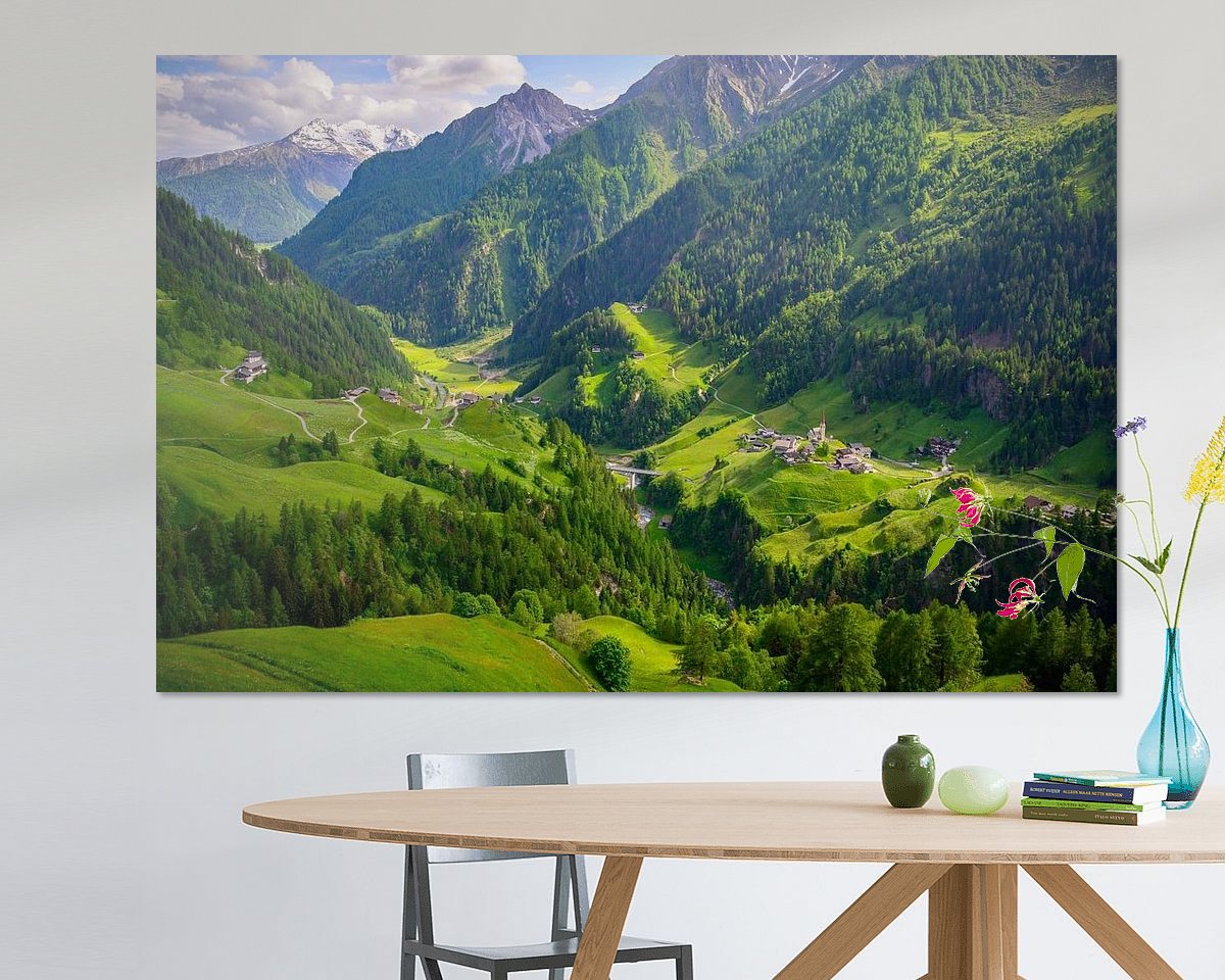 Voorbeeld van het werk in een kamer
