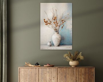 Trockener Blumenstrauß Vase beige orange von Ellen Reografie
