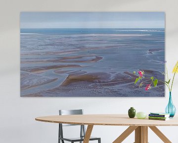 Wadden Sea at eemsmond north coast aerial photo by Hans Hut