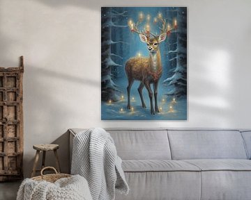 Deer in Festive Style by Eva Lee