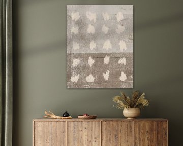 Abstract vormenpatroon in beige, bruin en gebroken wit. van Dina Dankers