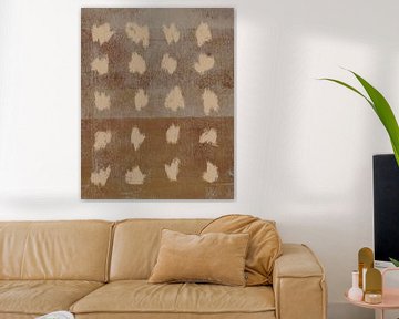 Abstract shapes pattern in terracotta, rusty brown and light ocher yellow by Dina Dankers